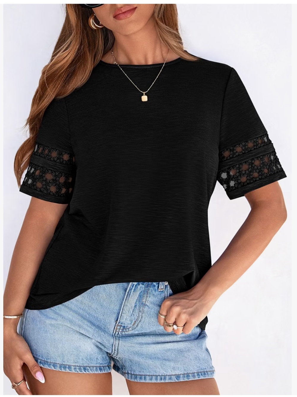 Women’s Black Short Sleeve Top NWT
